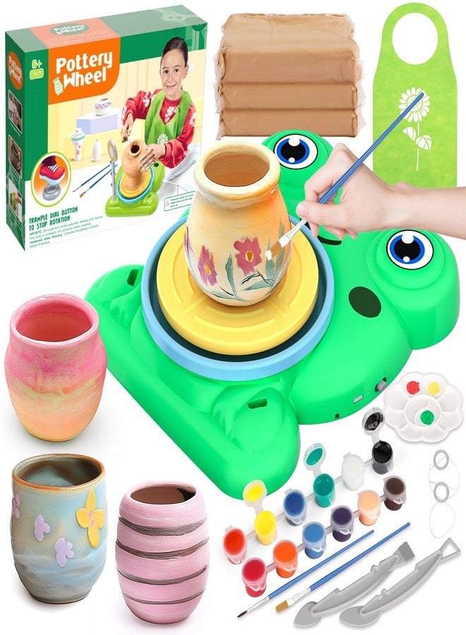 Aujazyble Pottery Wheel for Kids - Complete Pottery Painting Kit Arts and Crafts for Kids Ages 8-12 with 3 Pack Air Dry Clay Art Supplies Toys for Girls Boy Birthday Gift for 6 7 8 9 10 11 12+ - Image 1